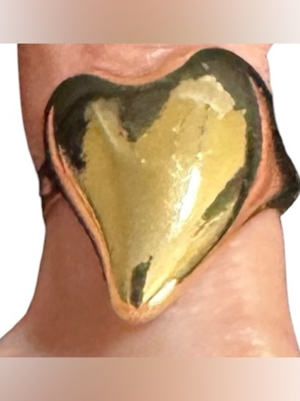 H&M Gold Color Polished Heart Ring Size 5